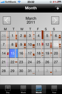 TouchCal 1.0 月ビュー